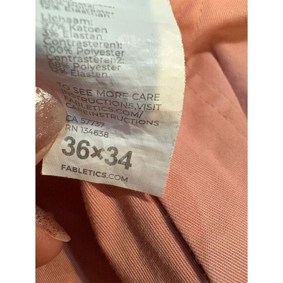 Fabletics  Men's Pink Chino Pants Size 36 Classic Fit 34" Inseam - Picture 11 of 11